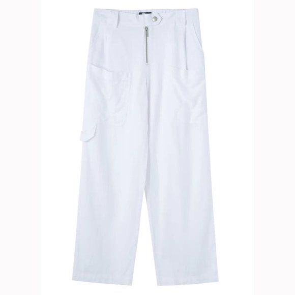 Truce (Nordstrom Brand) Girls' White Linen Blend Pants - Picture 6 of 8